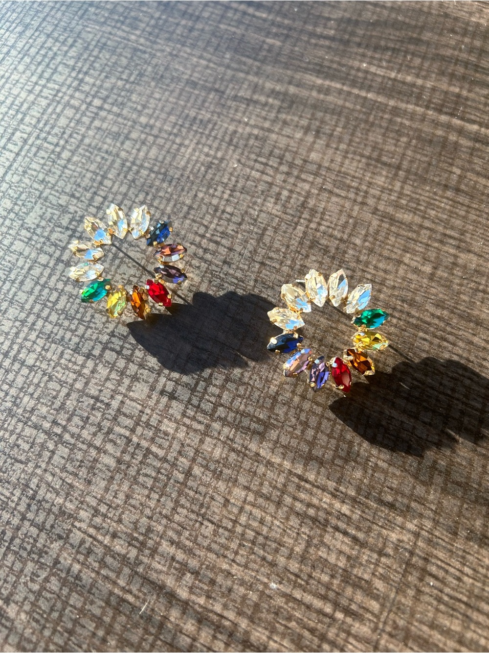 Multicolor Marquise Cut Crystal Wreath Style Pierced Earrings
